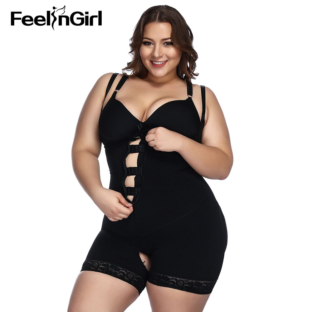 FeelinGirl Plus Size Women Sexy Bodysuits Slimming Push Up Waist